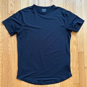 CUTS Men’s Curve Hem Crewneck Short Sleeve T-Shirt Medium Black Solid